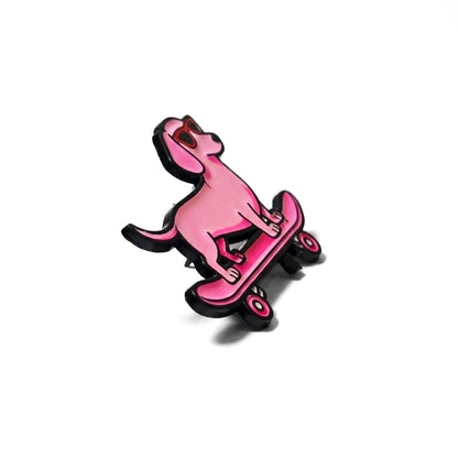 Weiner Dog Cool Pink Skateboard | Collectible Pin