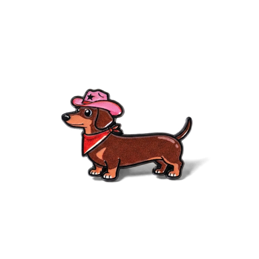Weiner Dog Pink Country Western | Collectible Pin