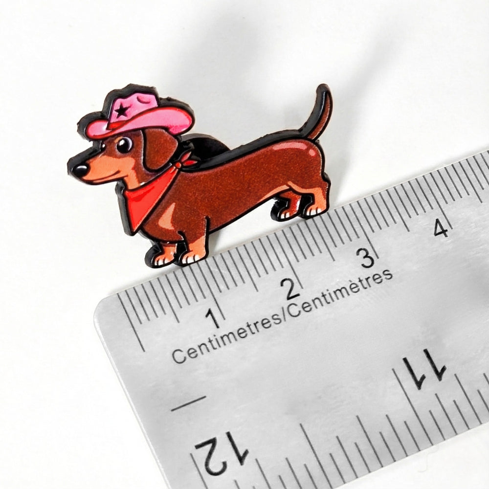 Weiner Dog Pink Country Western | Collectible Pin