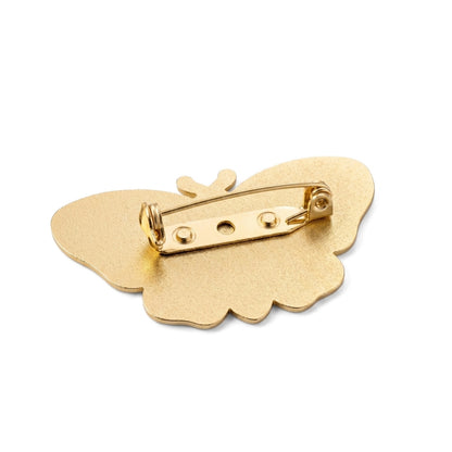 Yellow Rose Black Moth | Brooch