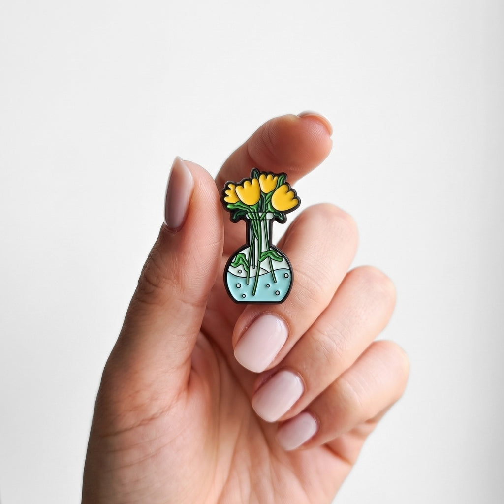 Yellow Tulips in a Vase | Collectible Pin