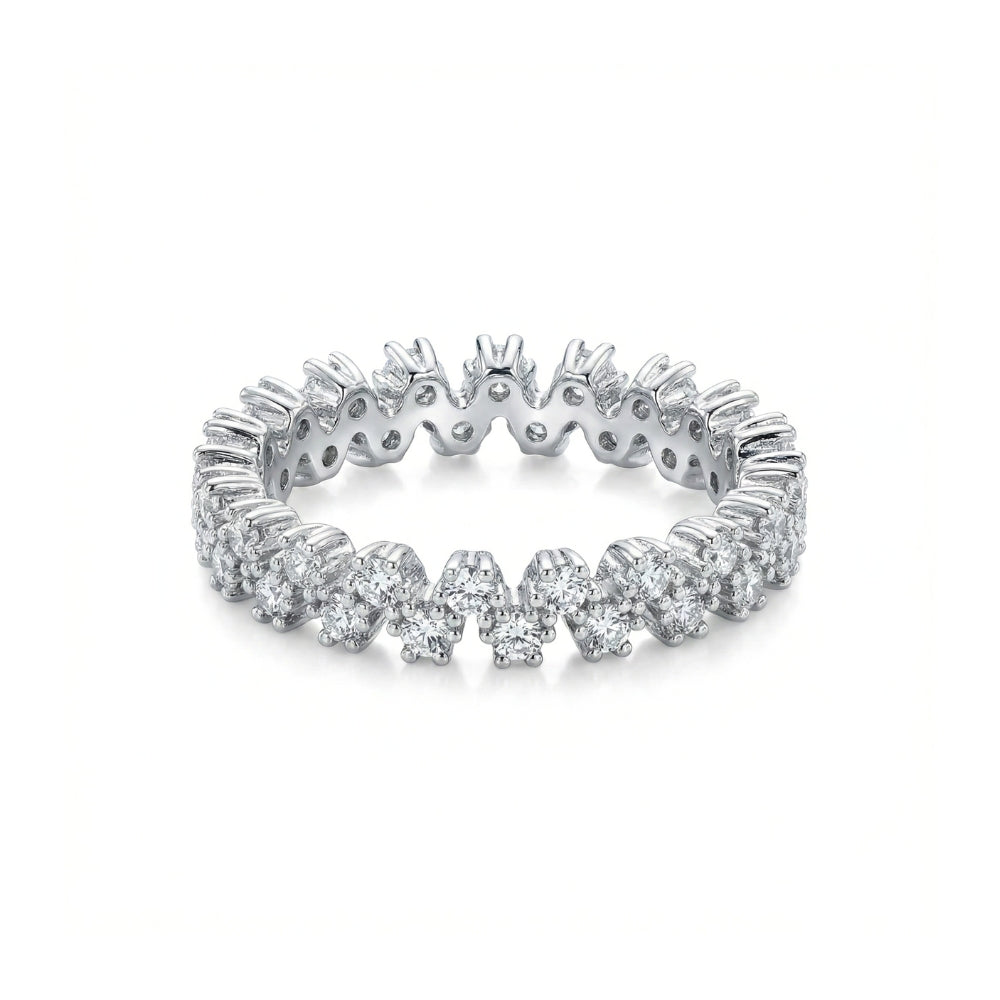 Zig-Zag Zirconia Band | Ring [Size 5]