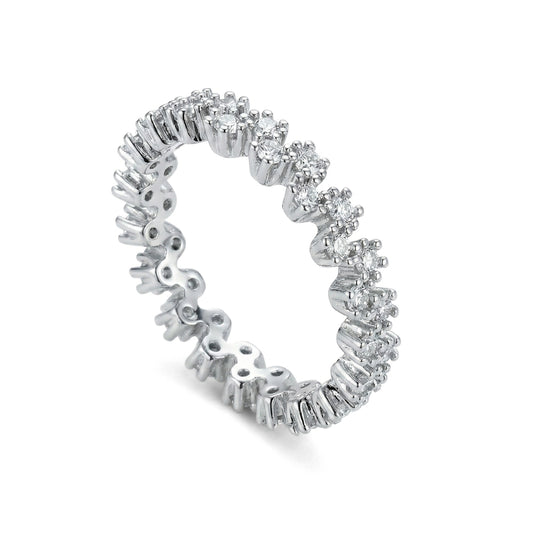 Zig-Zag Zirconia Band | Ring [Size 5]
