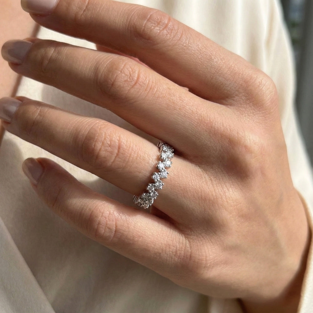 Zig-Zag Zirconia Band | Ring [Size 5]